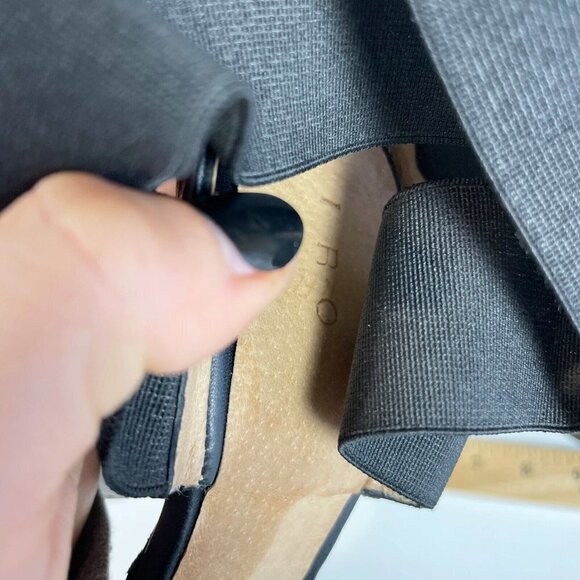 IRO Vero Cuoio Cross Over Elastic Straps Leather Come Heels Black 37 Sandal Pump - Picture 6 of 7